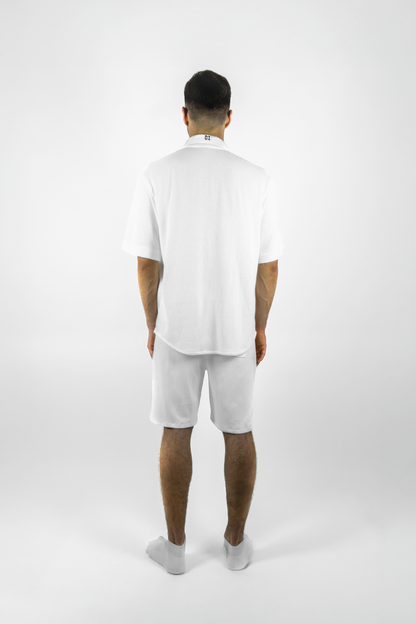 Pique button-up